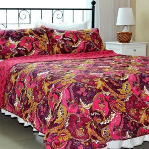 Gorgeous Peacock Feather Print Cotton 3-Piece Bed in a Bag