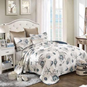 Conch and Starfish Print 3-Piece Cotton Bed in a Bag