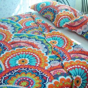 Ethnic Style Big Flowers Print Cotton 3-Piece Bed in a Bag