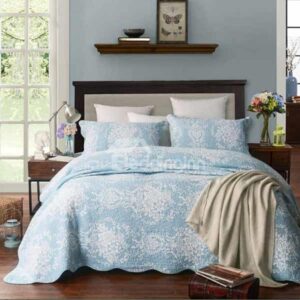 Exquisite Jacquard Design Blue 3-Piece Bed in a Bag