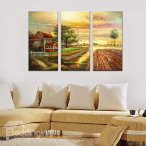 Wonderful Countryside Scenery Oil-Painting 3-Panel Wall Art Prints