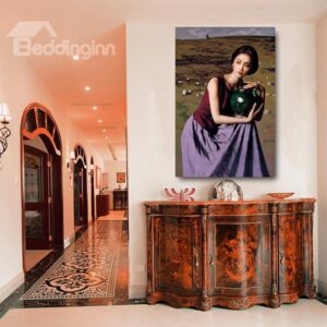 Beautiful Woman in Purple 1-Panel Wall Art Print