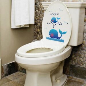 Creative Cartoon Whale Pattern Bathroom Toilet Sticker