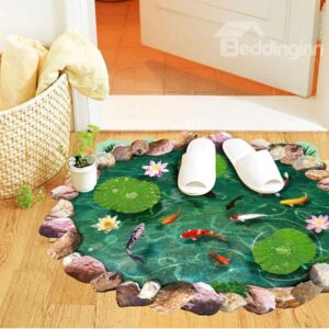 Creative Lotus Pool Pattern 3D Floor Sticker