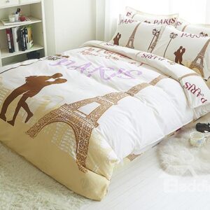 Love in Paris 100% Cotton Kids 4-Piece Duvet Cover Sets