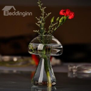 Creative Mushroom Design Glass Desktop Decoration Flower Vase
