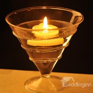 Romantic Glass Cup Design Candle Holder