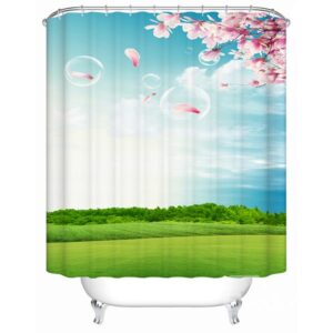 Fresh Natural Cozy Green Outdoor Print 3D Shower Curtain