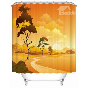 Creative Warm Desert Scenery 3D Shower Curtain