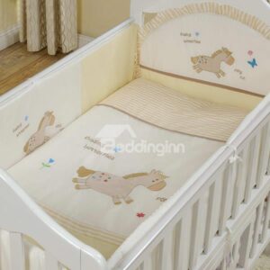 Bouncy Little Horse Pattern 10-Piece Crib Bedding Sets