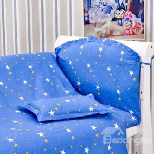 Dreamy Blue Stars Pattern 10-Piece Crib Bedding Sets