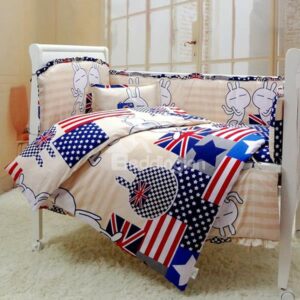 Super Cute Rabbit Pattern 10-Piece Crib Bedding Sets