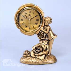 Creative Little Prince and Roses Design Decorative Desktop Clock