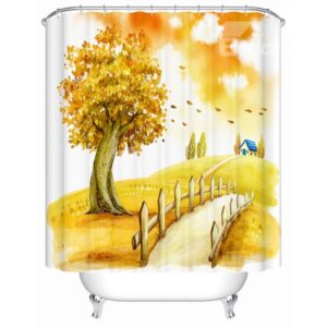 Happy Warm Outdoor View 3D Shower Curtain