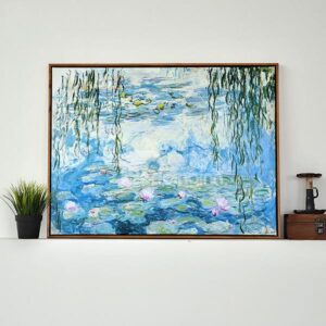 Modern Replica Art Monet Waterlily Oil Painting 1-Panel Framed Wall Art Print