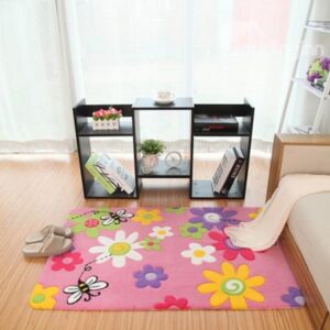 Wonderful Cartoon Flowers and Bees Pattern Bedroom Kidsroom Rug
