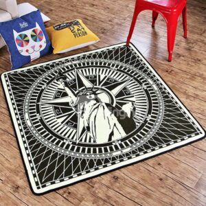 Modern American Statue Of Liberty Bedroom Area Rug