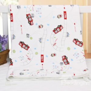 Vivid Fire Truck Pattern 100% Cotton Baby Crib Sheet