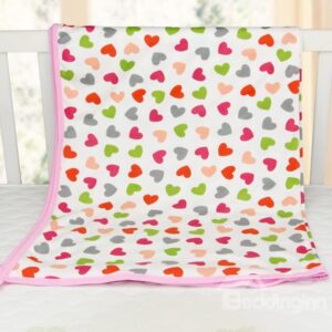 Big Loving Heart Pattern 100% Cotton Baby Crib Sheet