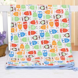 Cute Bouncy Owl Pattern 100% Cotton Baby Crib Sheet