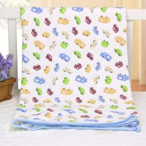 Lovely Car and Bus Pattern 100% Cotton Baby Crib Sheet