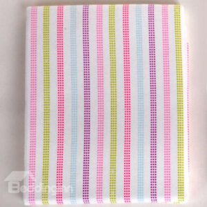 100% Cotton Simple Style Pink Stripe Pattern Baby Crib Sheet