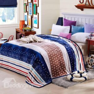 City Night Stars and Moon Print Blanket