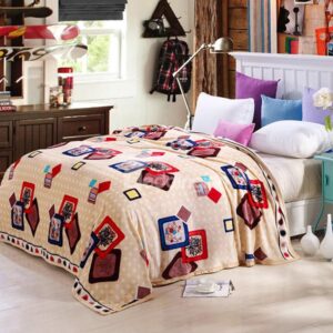 Creative Photo Frame Print Beige Bed Blanket