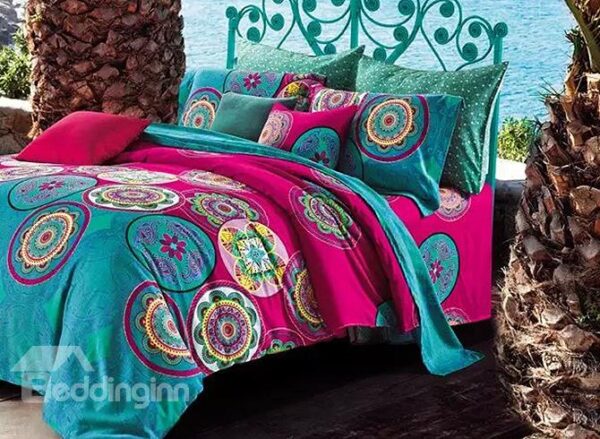 Beautiful Jacquard Print 100% Cotton 4-Piece Duvet Cover Sets