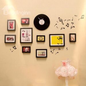 Wonderful Vinyl Records Wall Clock and Wall Photo Frames