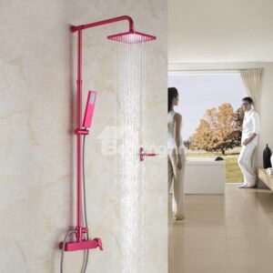 New Fashion Unique Red Rose Color Thermostatic Shower Head Set