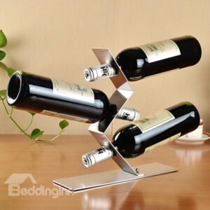 Creative Stainless Steel S Design 3-Bottle Wine Rack