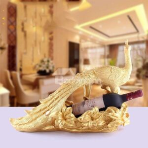 Stunning Peacock Design Resin Wine Rack