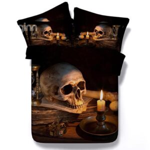 Chic Skull Candle Print 5-Piece Comforter Sets