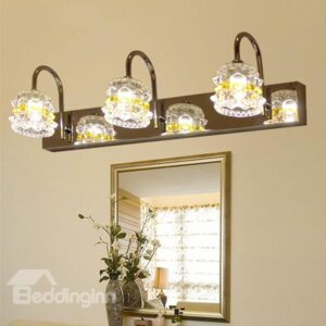 European Style Flower Design 3-Light Bathroom Vanity Mirror LED Wall Light