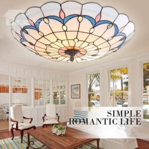 European Style Tiffany Bedroom Living Room Flush Mount