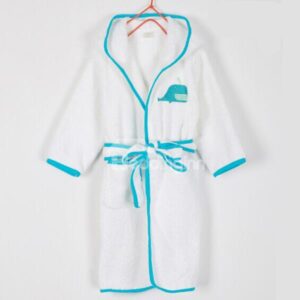 Purified Cotton Blue Whale Embroideried Bath Essential Kids Robe