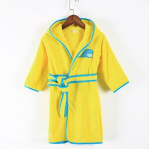 Lemon Yellow Blue Whale Embroideried Bath Essential Kids Robe