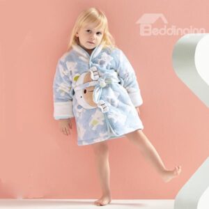 Lovely Bear Print Cotton Interior Kids Bath Robe