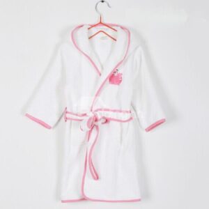 Lovely Frog Embroideried Purified Cotton Kids Robe