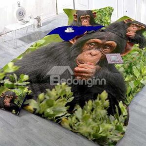 Orangutan High-Definition Digital Printing Satin Drill 4-Piece Duvet Cover Sets