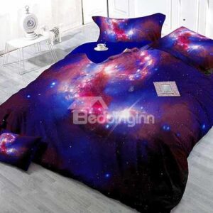 Mysterious Starry Sky Print Satin Drill 4-Piece Duvet Cover Sets