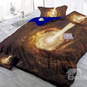 Attractive Galaxy Vortex Digital Printing Satin Drill 4-Piece Duvet Cover Sets