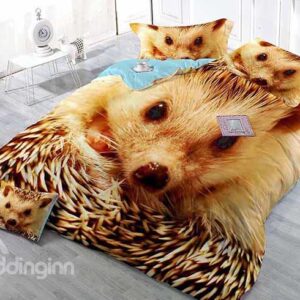Golden Hedgehog Digital Printing Satin Drill 4-Piece Duvet Cover Sets