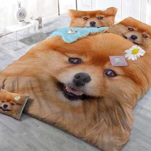 Lovely Smile Dog Print Satin Drill 4-Piece Duvet Cover Sets