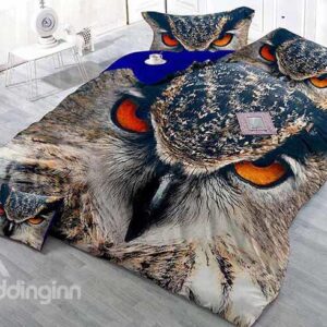 Fierce 3D Eagle Print Satin Drill 4-Piece Duvet Cover Sets