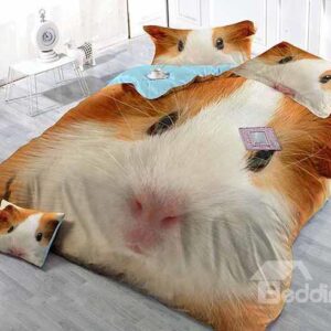 Cute 3D Hamster Digital Printing Satin Drill 4-Piece Duvet Cover Sets