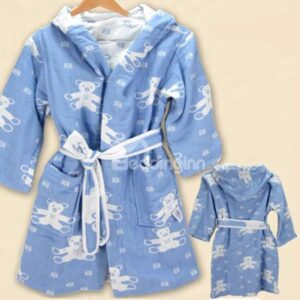 Super Lovely Bear Pattern Kids Organic Cotton Robe