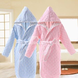 Cute Polka Dot Pattern Kids 100% Cotton Bath Robe