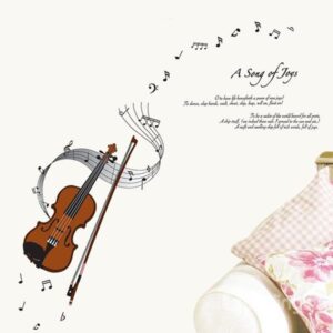 Wonderful Violin and Musical Notes Removable Wall Sticker